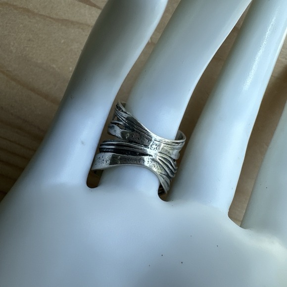 VTG Shablool Didae Israel Ring Size 7 Cubic Zirconia Brutalist 925 Sterling 7.2g - Picture 8 of 10